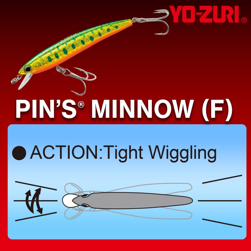 DUEL Yo-Zuri F1161-HSR Pins Minnow Floating Diver Lure, Holographic Silver Minnow, 50mm 2" - Image 3